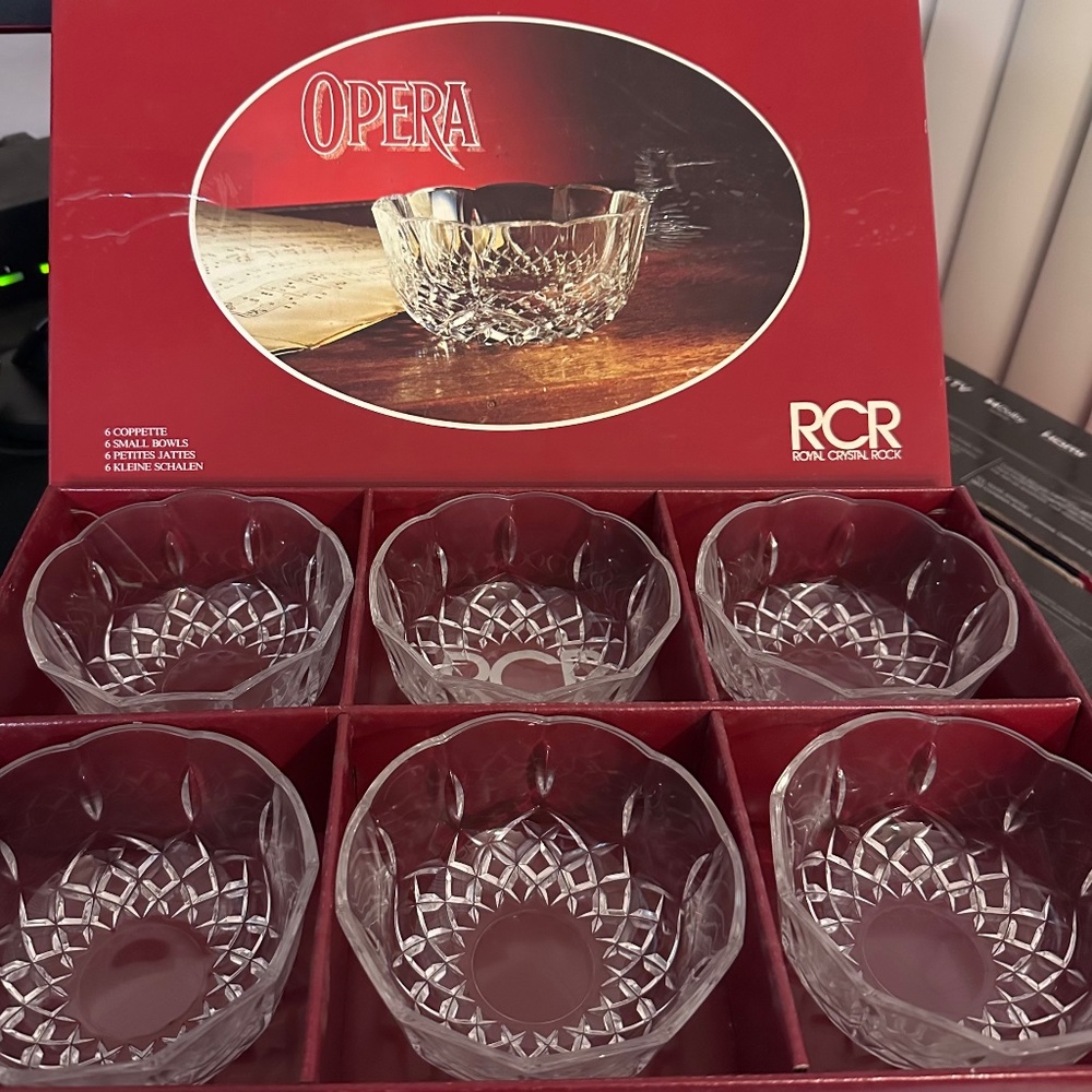 Set of 6 Crystal Dessert Bowls